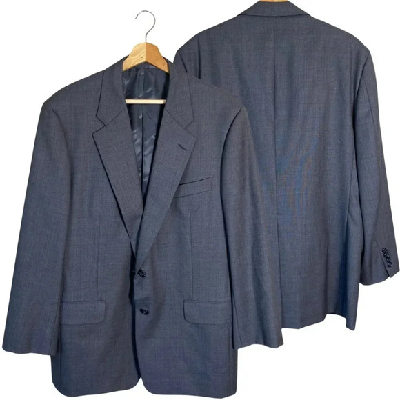 Hickey Freeman Canterbury Wool Sport Coat Dinner Jacket Blazer Men's 44R Gray - Picture 1 of 14